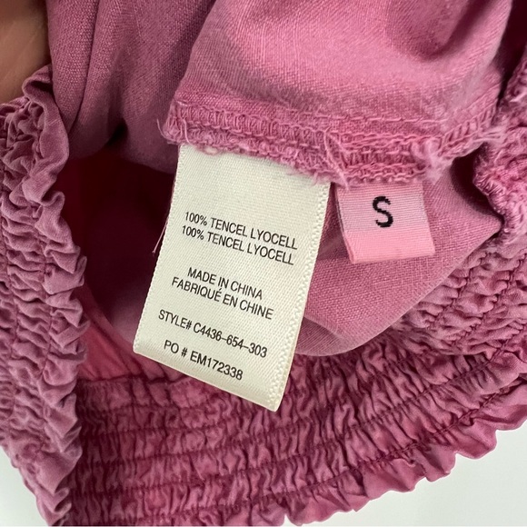 Cloth & Stone Pink V Neck Smocked Top Size Small - Picture 7 of 7